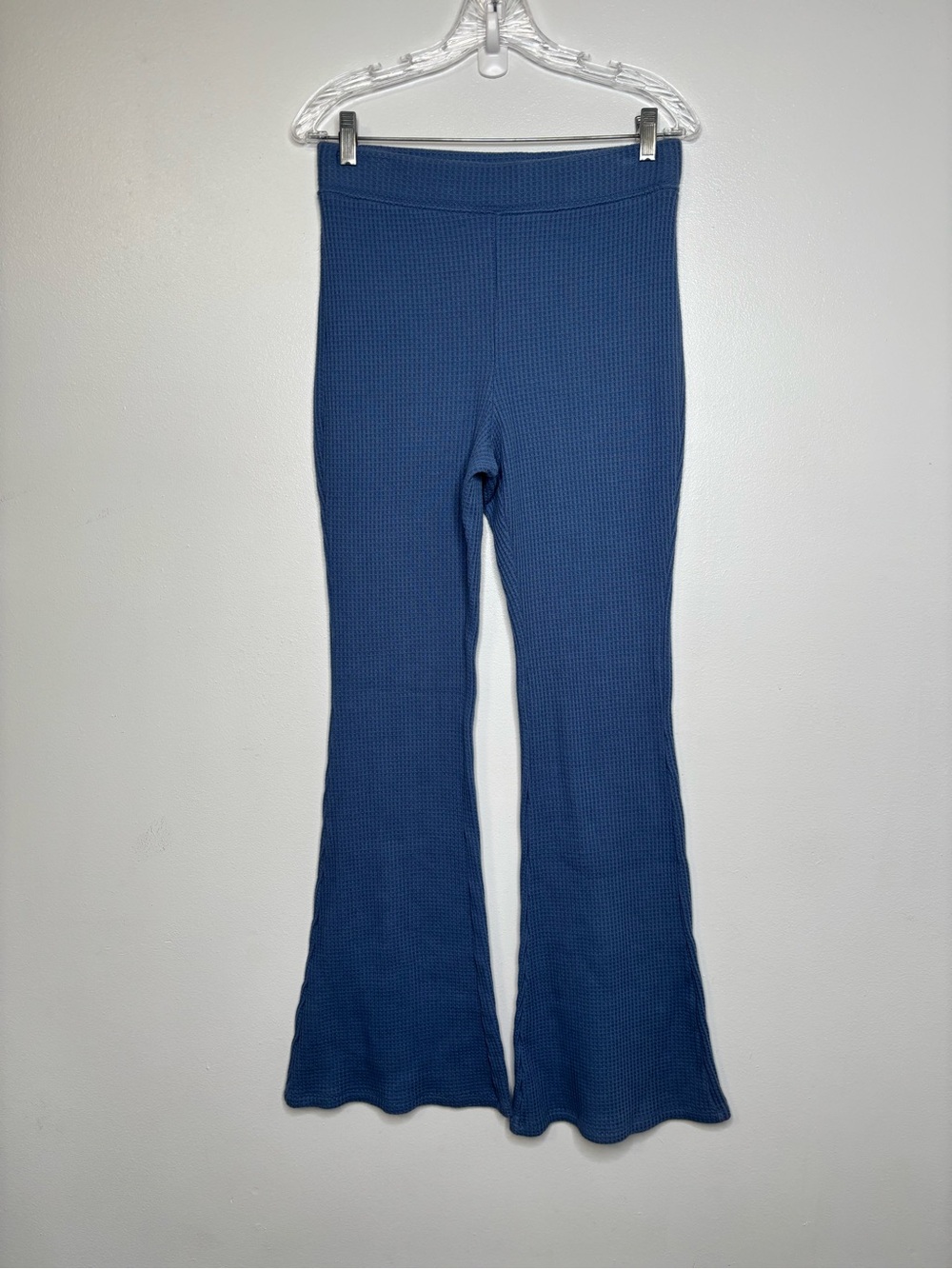 Aerie Waffle Knit Flare Pants Blue Medium Long/Tall